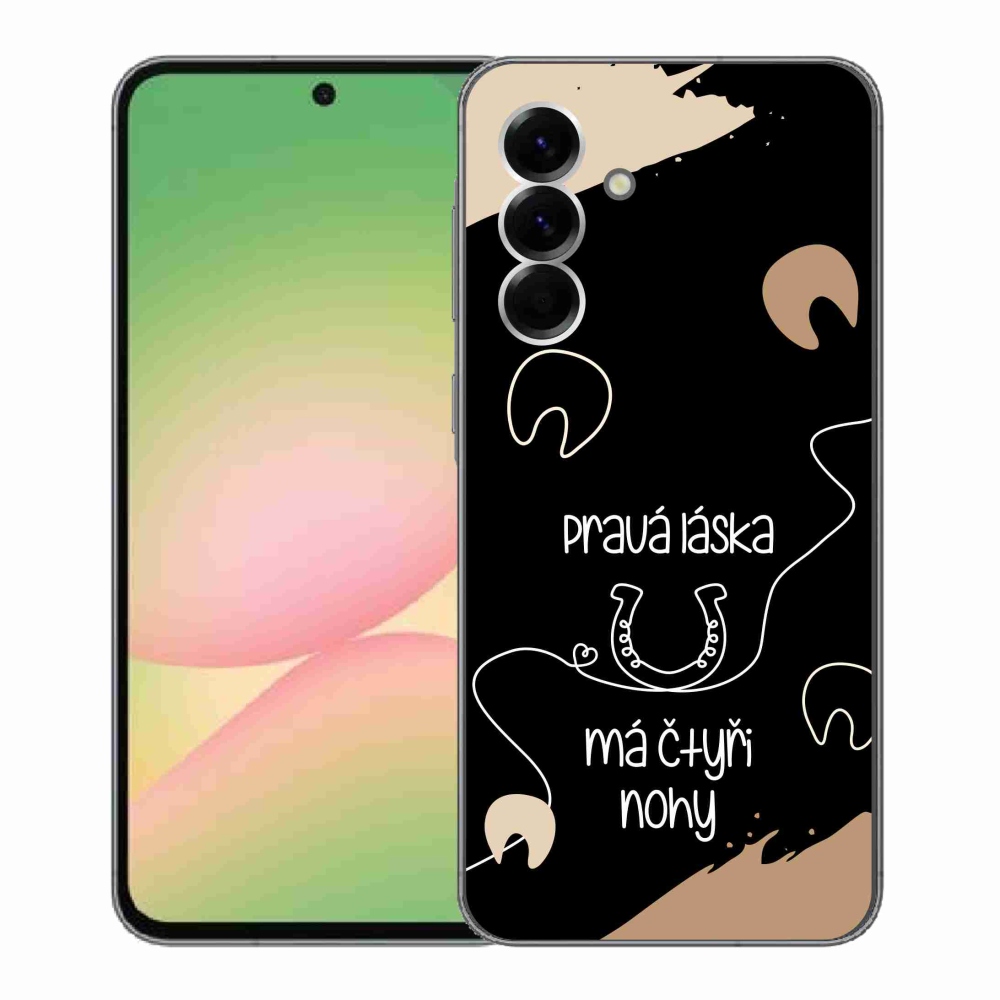 Gelový kryt mmCase na Samsung Galaxy A56 5G - koňský motiv černé pozadí