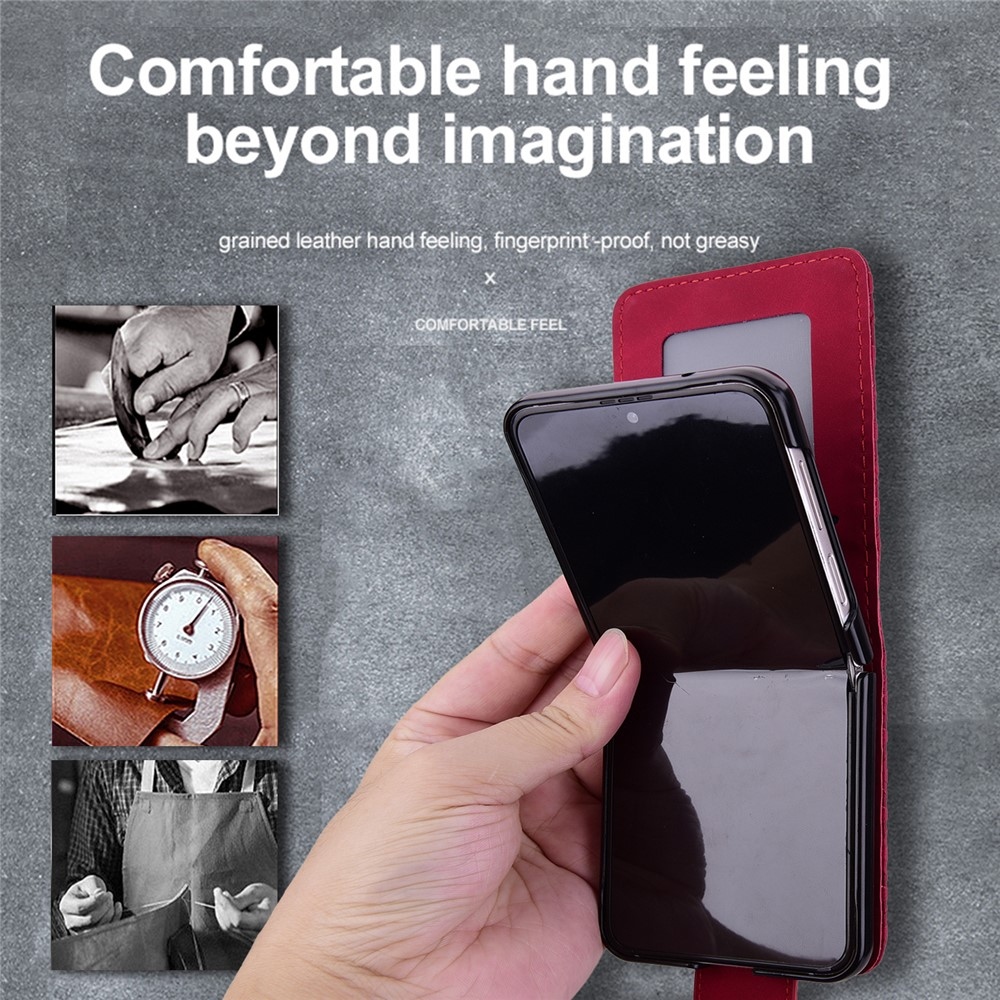 Gridy knížkové pouzdro na Samsung Galaxy Z Flip7 5G - vínové