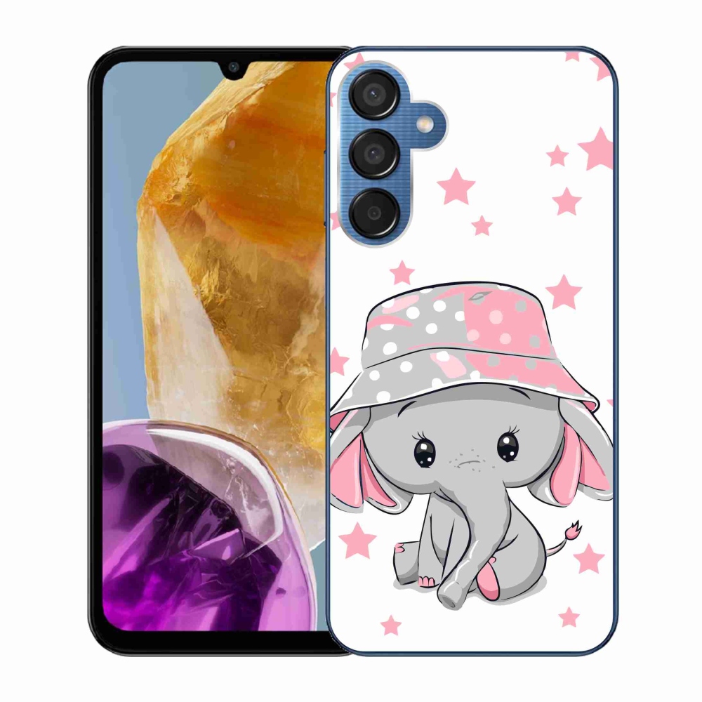 Gelový kryt mmCase na Samsung Galaxy M15 5G - růžový slon
