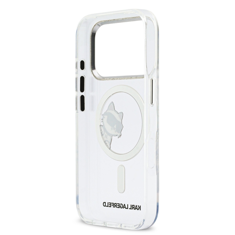 Karl Lagerfeld IML Choupette Peekaboo MagSafe Zadní Kryt pro iPhone 17 Pro Transparent
