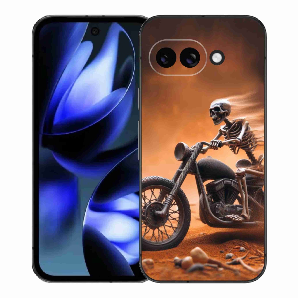 Gelový kryt mmCase na Google Pixel 9a - kostra na motorce