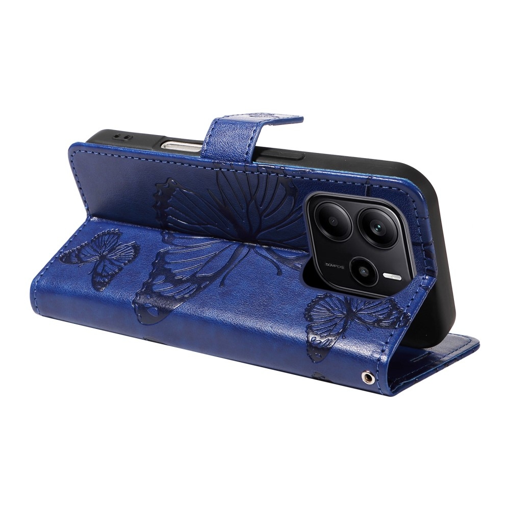 Big Butterfly knížkové pouzdro na Xiaomi Redmi Note 14 - modré
