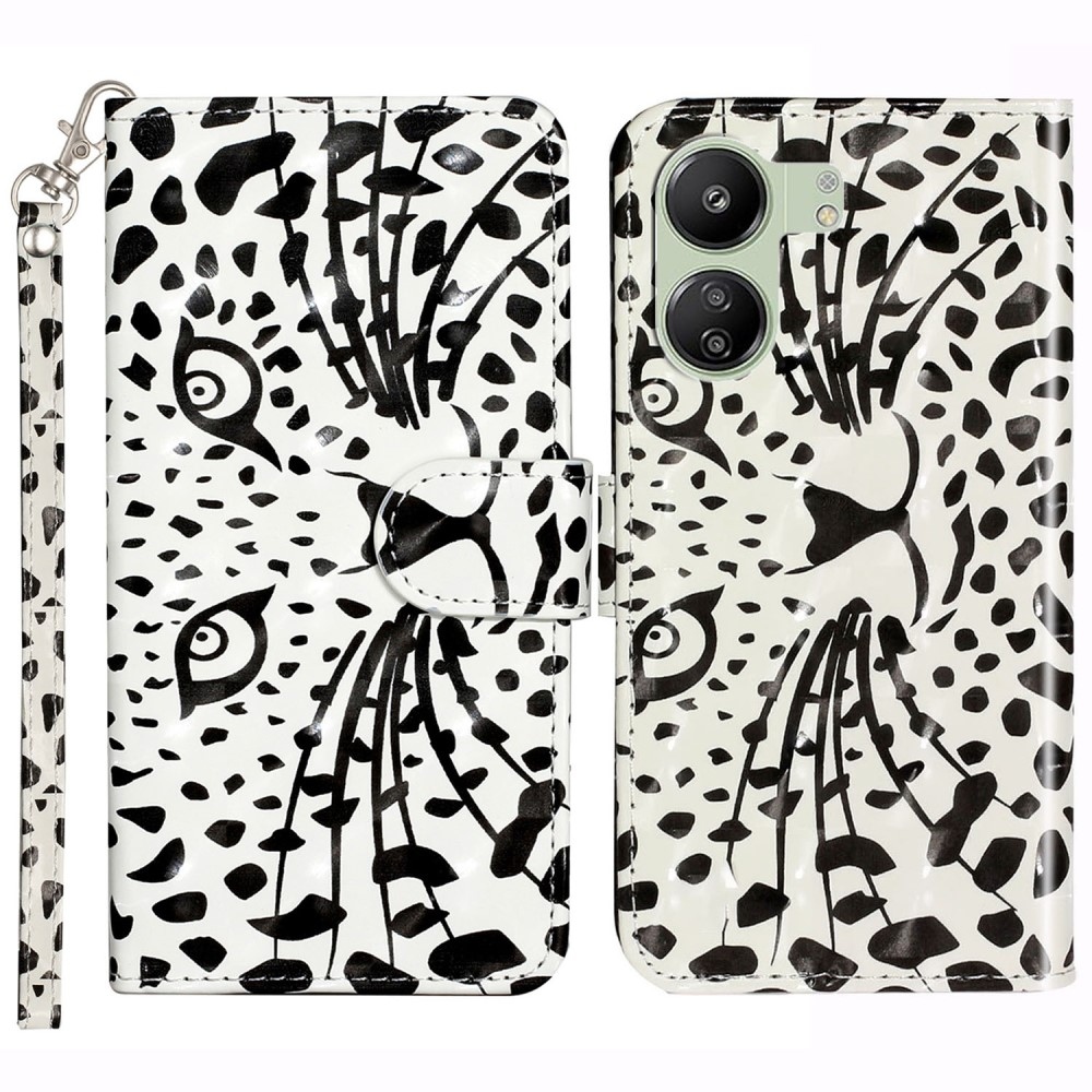 Decor knížkové pouzdro pro Xiaomi Poco C65/Redmi 13C - obličej leoparda