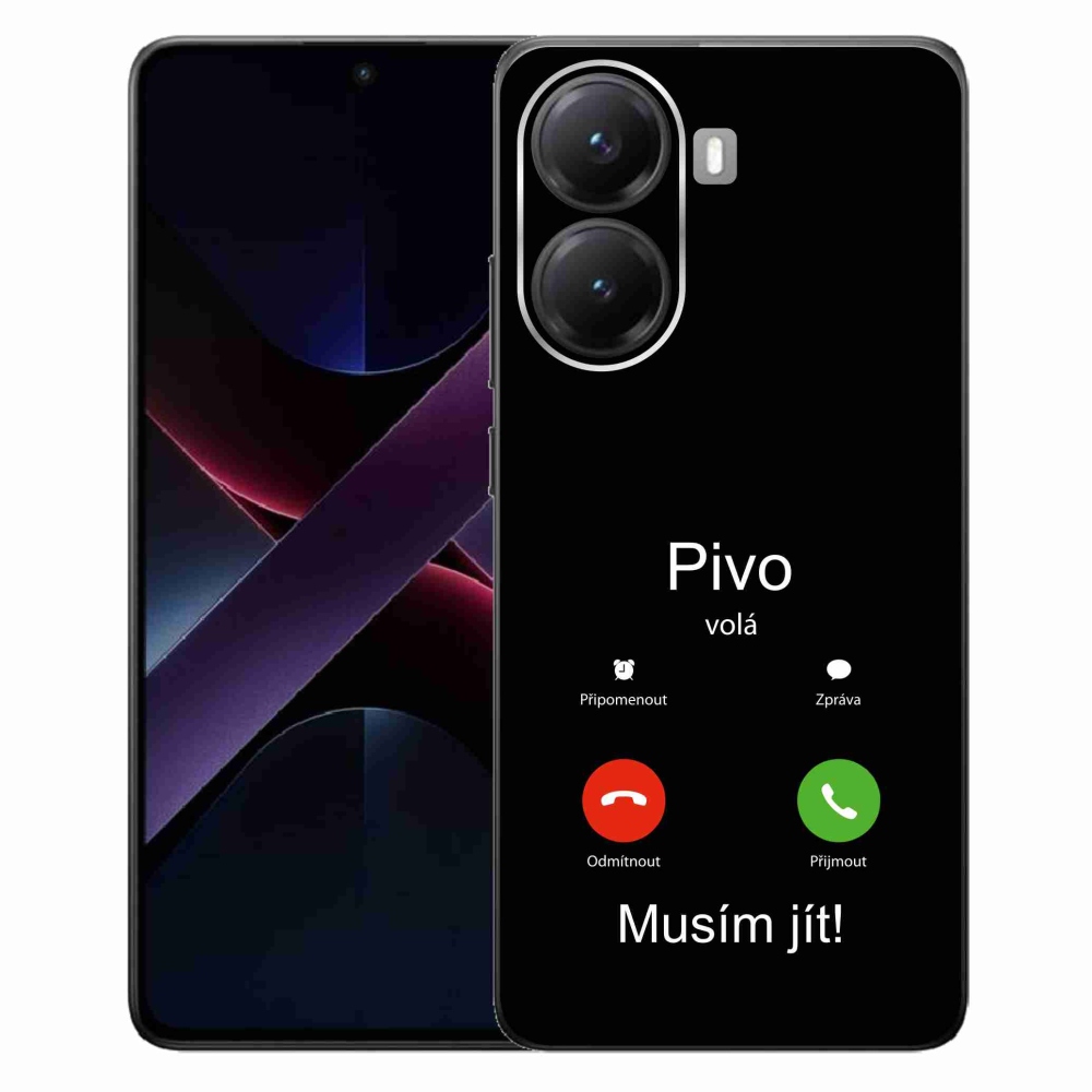 Gelový kryt mmCase na Xiaomi Poco X7 Pro 5G - pivo volá černé pozadí