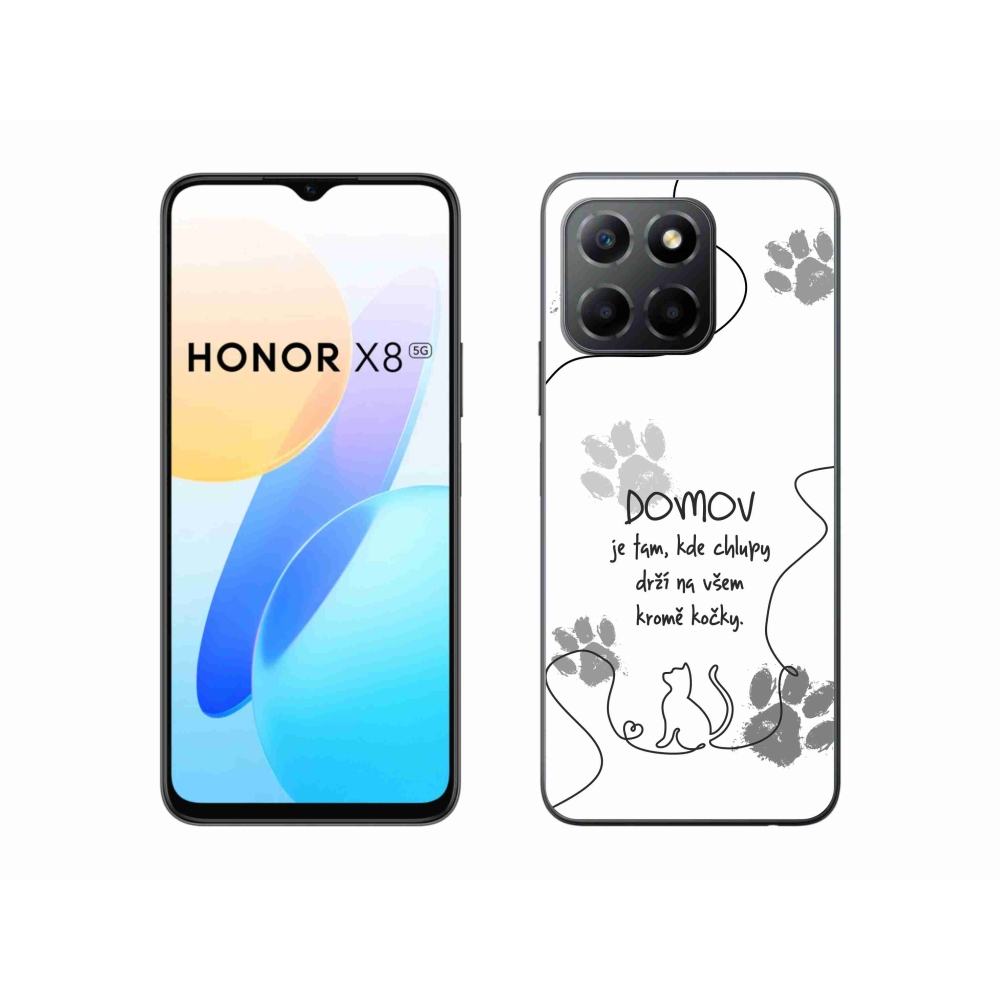 Gelový kryt mmCase na Honor X8 5G/Honor 70 Lite 5G - kočičí motiv bílé pozadí