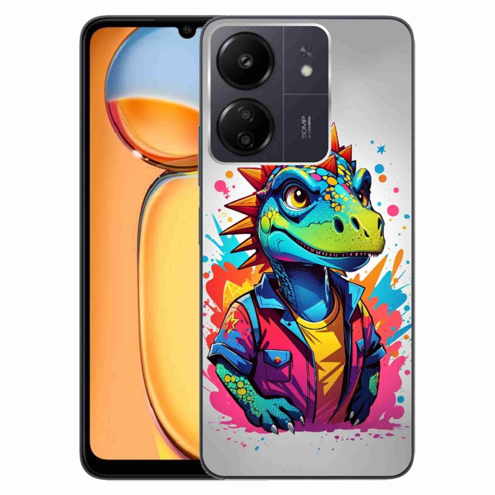 Gelový kryt mmCase na Xiaomi Poco C65/Redmi 13C - barevný dinosaurus