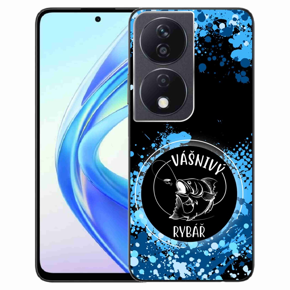 Gelový kryt mmCase na Honor X7b/Honor 90 Smart - vášnivý rybář černé pozadí
