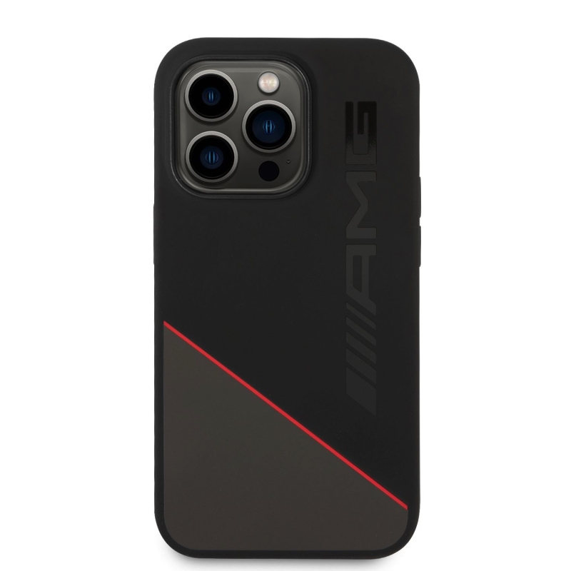 AMG Liquid Silicone Two Tone Zadní Kryt pro iPhone 14 Pro Black