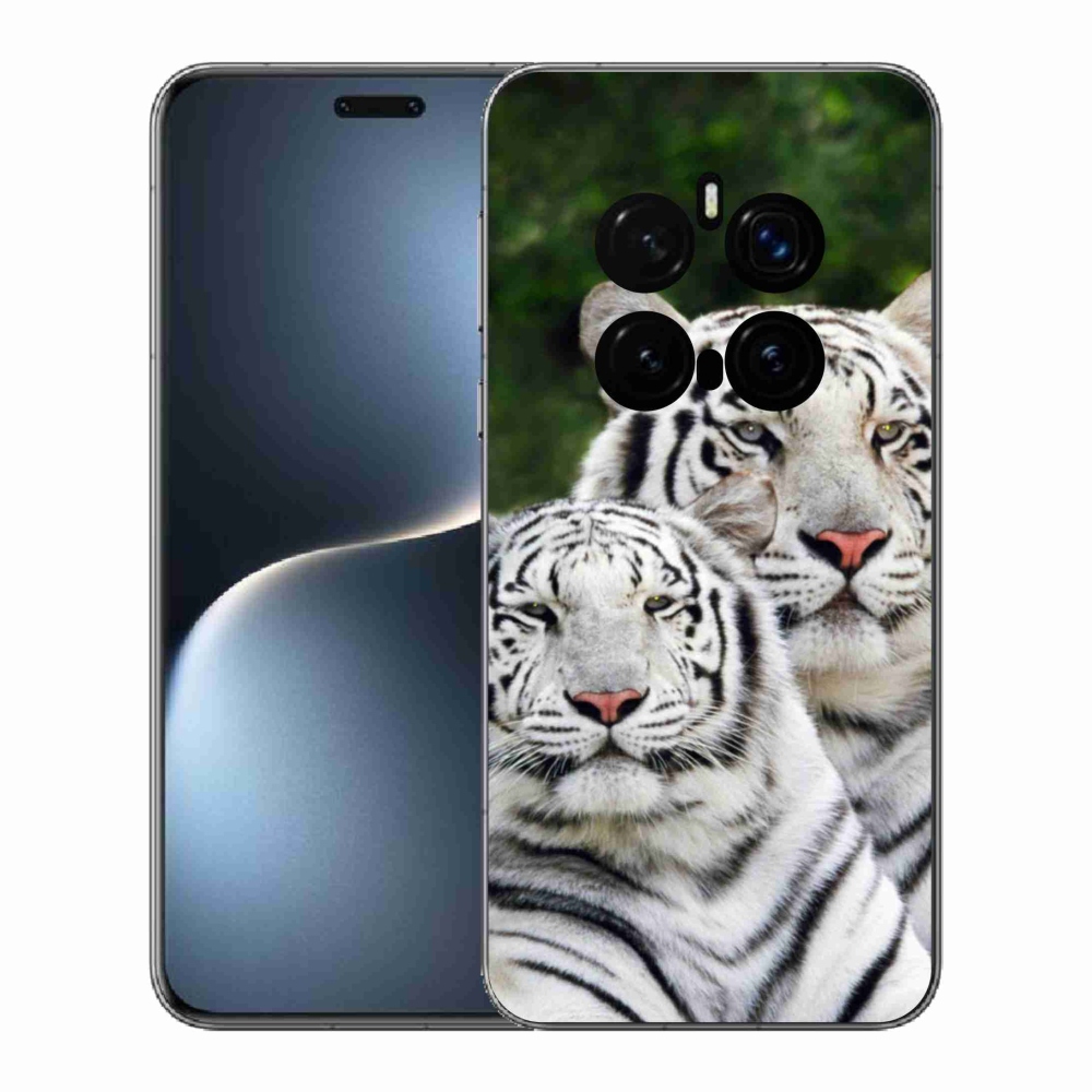 Gelový kryt mmCase na Honor Magic 7 Pro 5G - bílí tygři