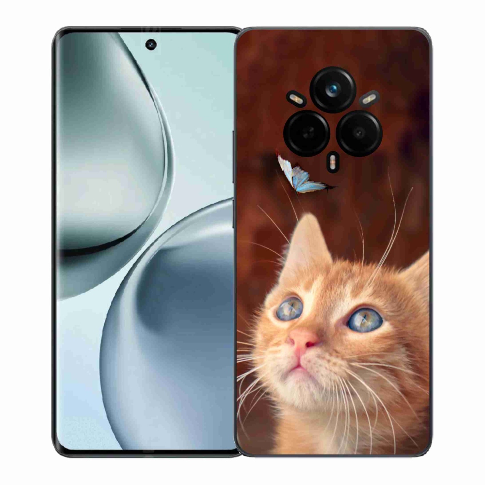Gelový kryt mmCase na Realme 14 Pro+ 5G - motýl a kotě