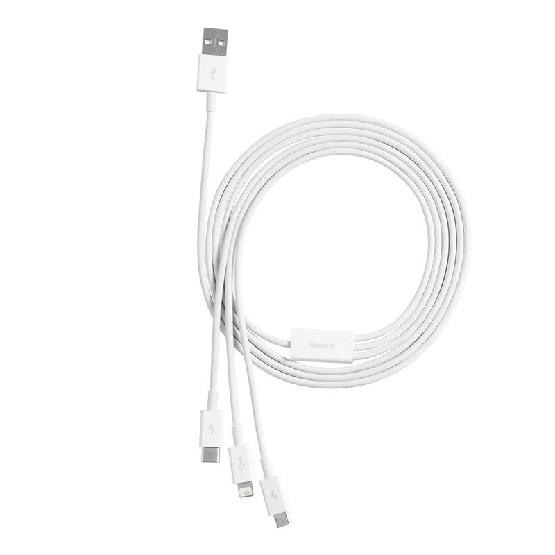 Baseus Superior Series Fast Charging Datový Kabel USB-A - USB-C/microUSB/Lightning 3.5A 1m Stellar White