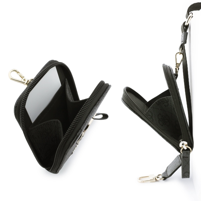 Guess Crossbody Popruh PU 4G Metal Logo + Peněženka Black