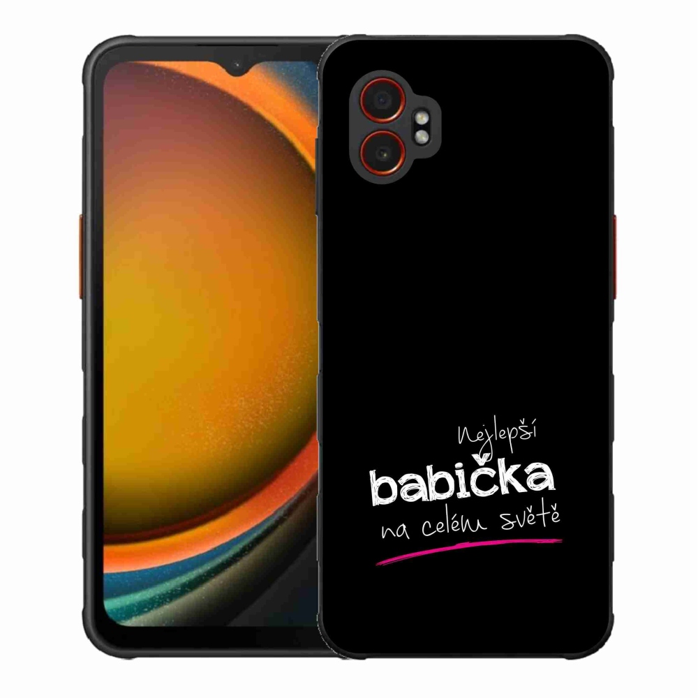 Gelový kryt mmCase na Samsung Galaxy Xcover 7 Pro - nejlepší babička 4 černé pozadí