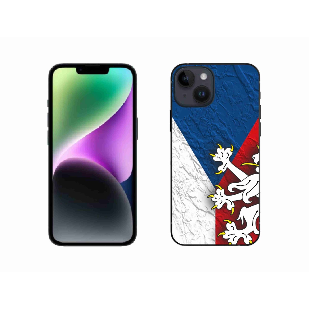 Gelový kryt mmCase na iPhone 14 - česká vlajka 1