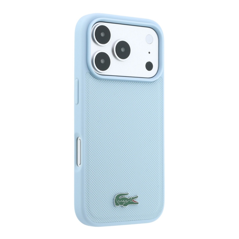 Lacoste PVC Iconic Petit Pique Metal Logo MagSafe Zadní Kryt pro iPhone 18 Pro Max Blue