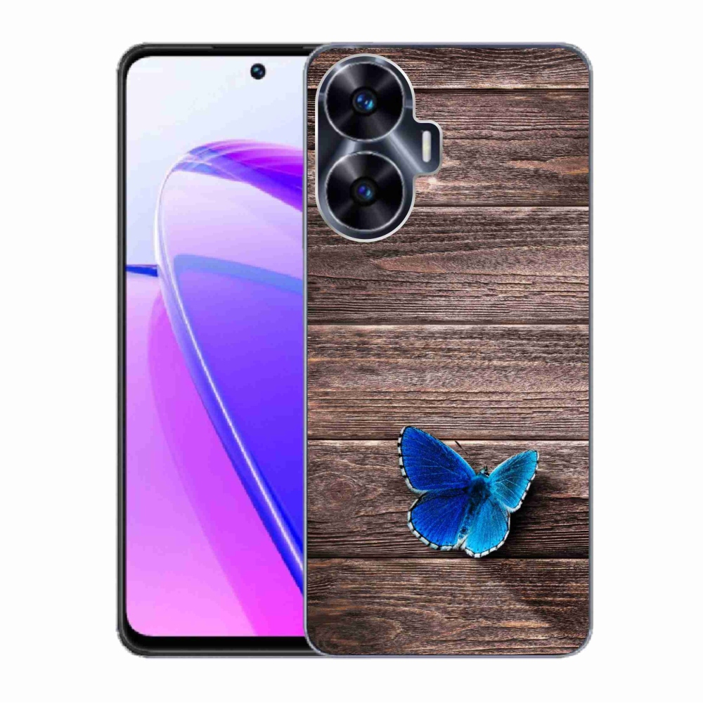 Gelový kryt mmCase na Realme C55 - modrý motýl 1