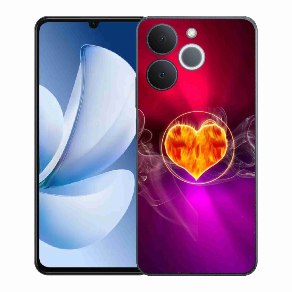Gelový kryt mmCase na Realme Note 70T - ohnivé srdce