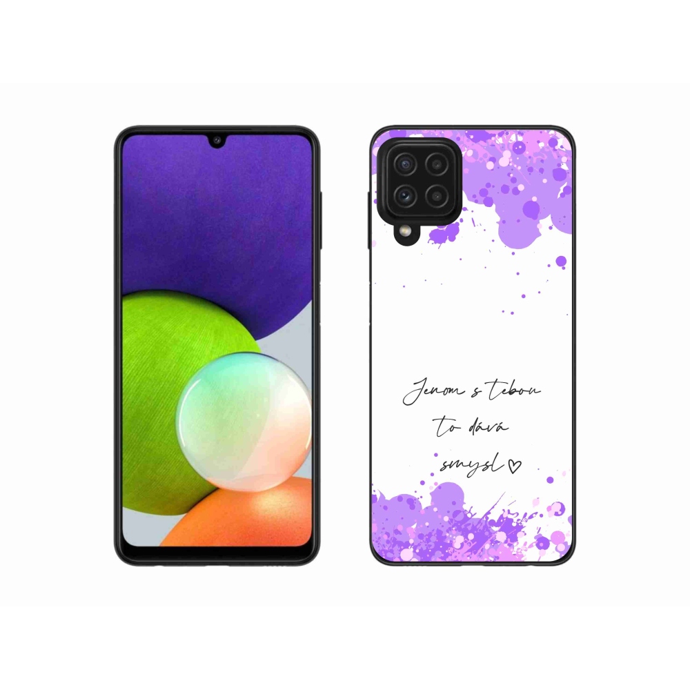 Gelový kryt mmCase na Samsung Galaxy A22 4G - zamilovaný text bílé pozadí