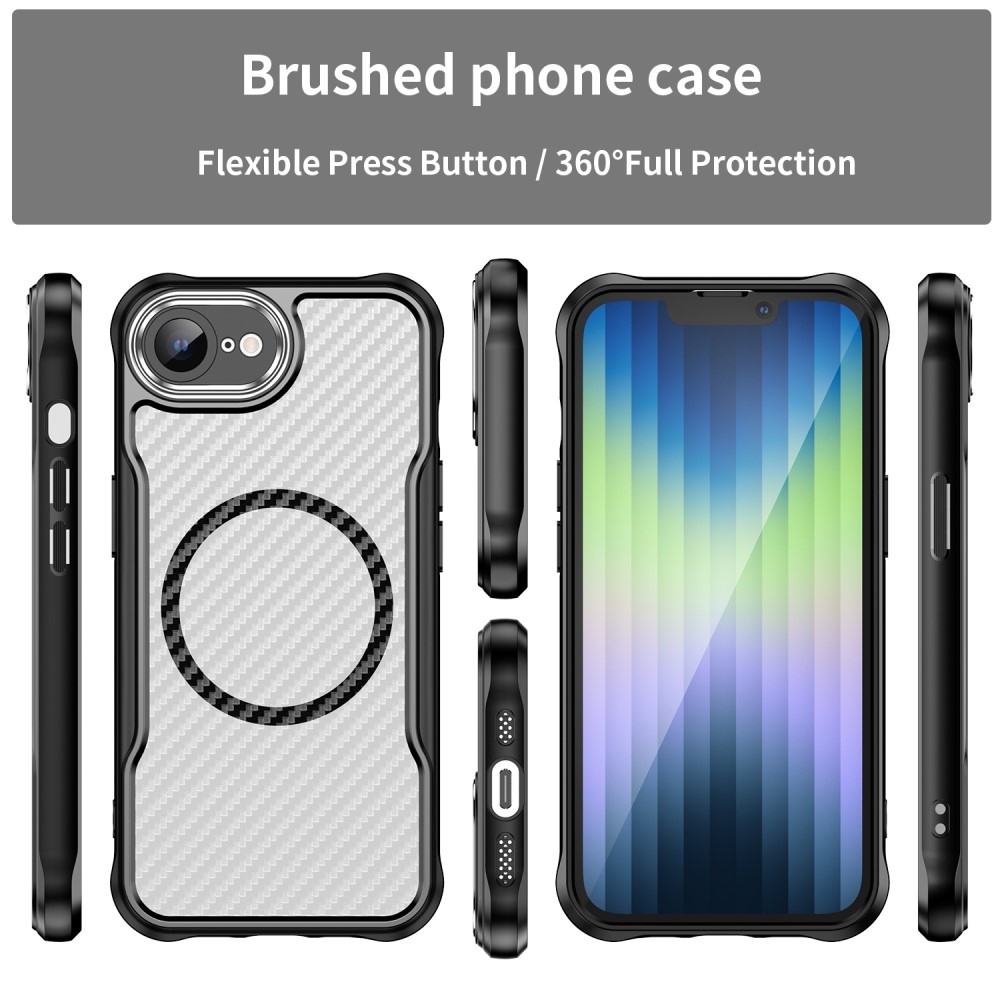 Texture odolný kryt s podporou MagSafe na iPhone 16e - černý