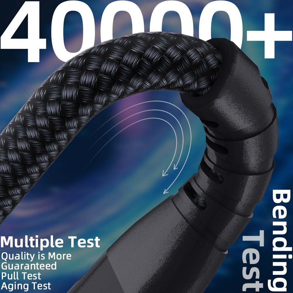 Nylonový kabel USB-C / USB-C s displejem 3m 60W - černý