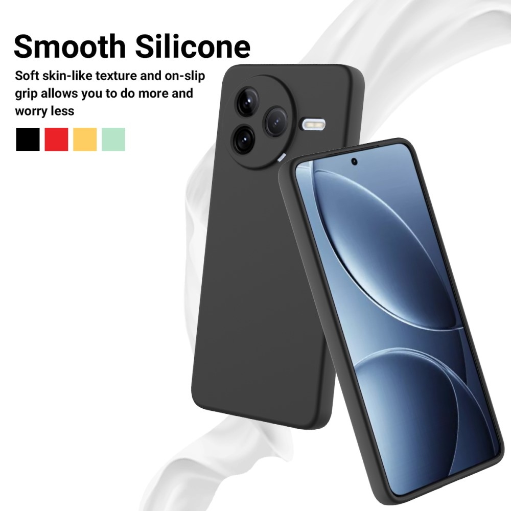 Matný silikonový obal na Xiaomi Poco F7 Pro - černý
