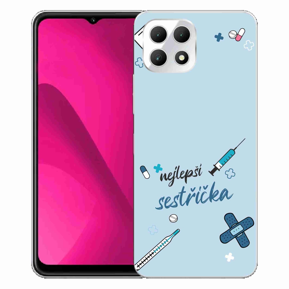 Gelový kryt mmCase na T-Mobile T Phone 2 - nejlepší sestřička modré pozadí
