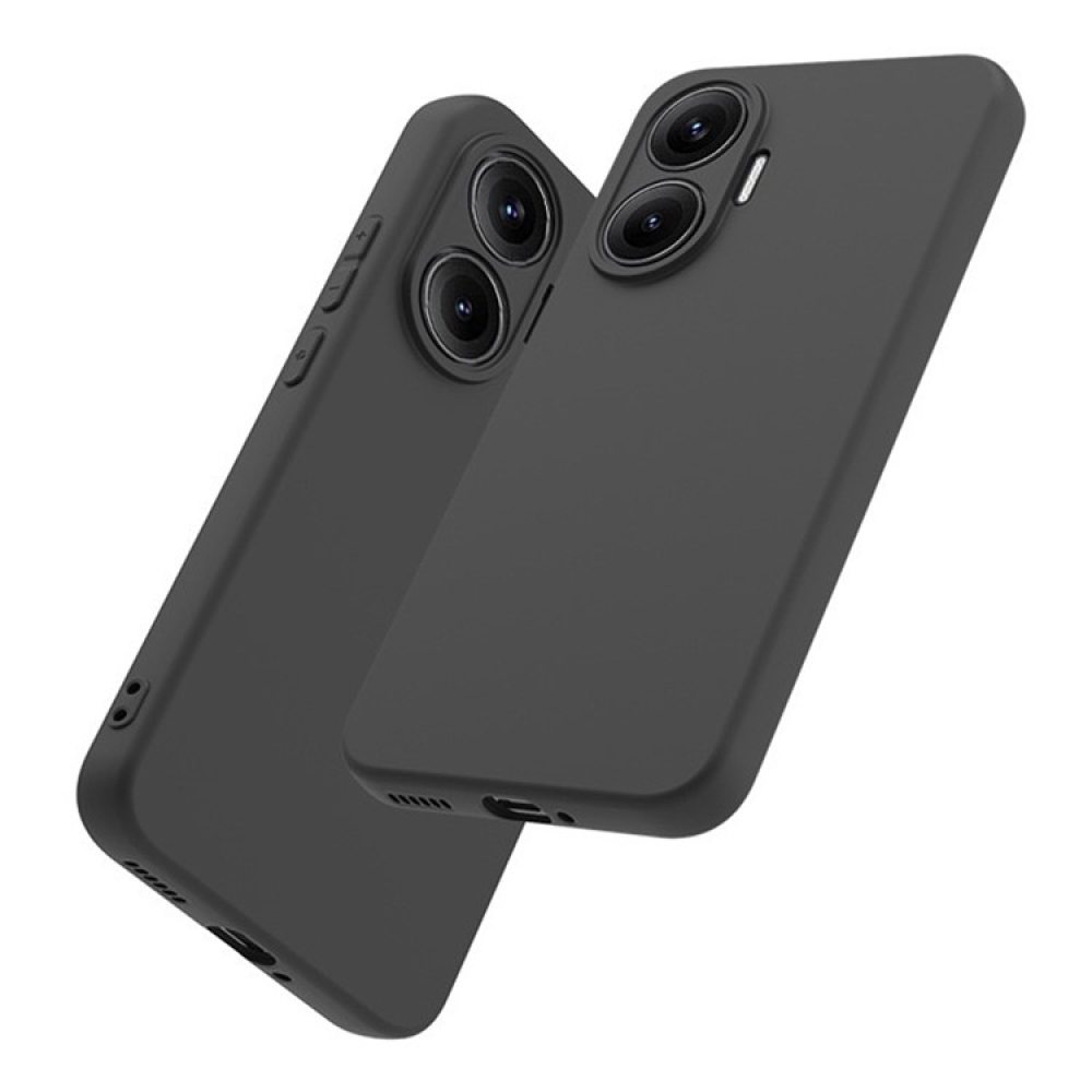 Matný gelový obal na Xiaomi Poco F7 5G - černý