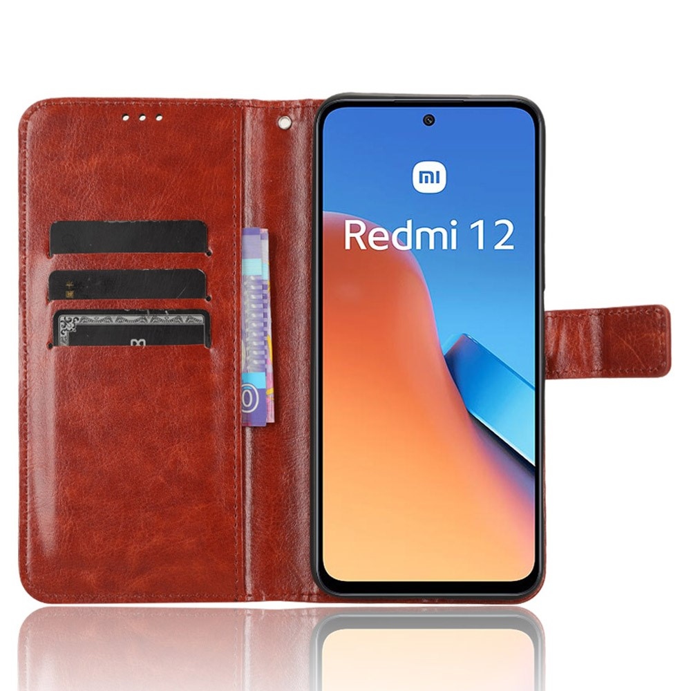 Horse knížkové pouzdro na Xiaomi Redmi 12 4G/5G - hnědé