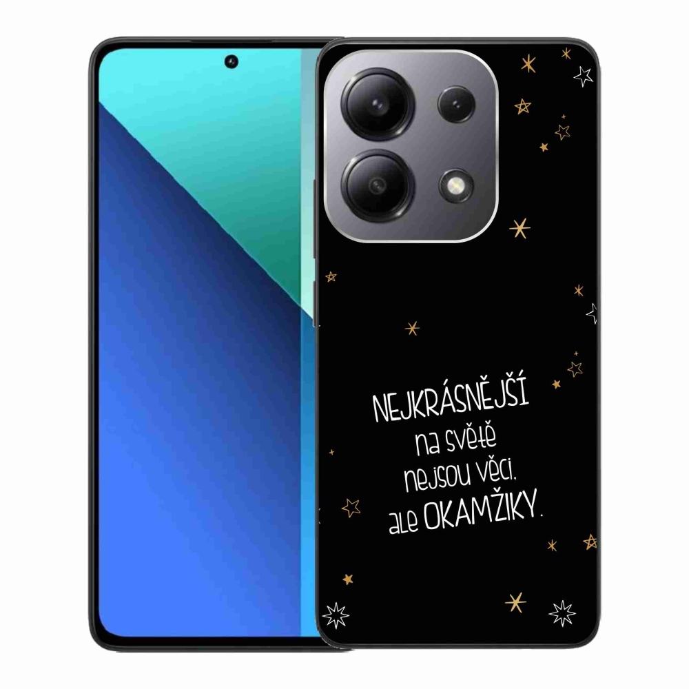 Gelový kryt mmCase na Xiaomi Redmi Note 13 - citát 4 černé pozadí
