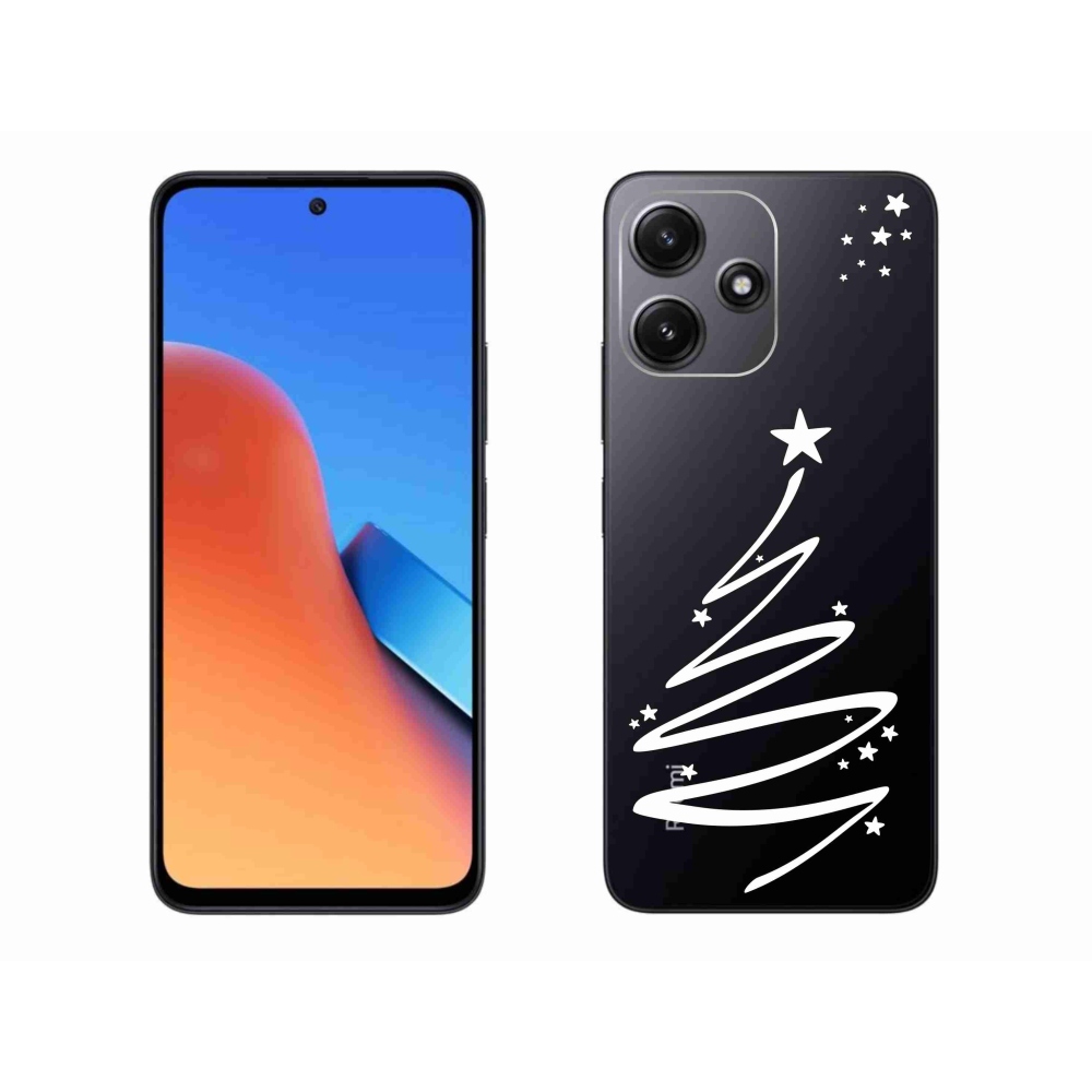 Gelový kryt mmCase na Xiaomi Redmi 12 5G - bílý stromeček na průhledném pozadí