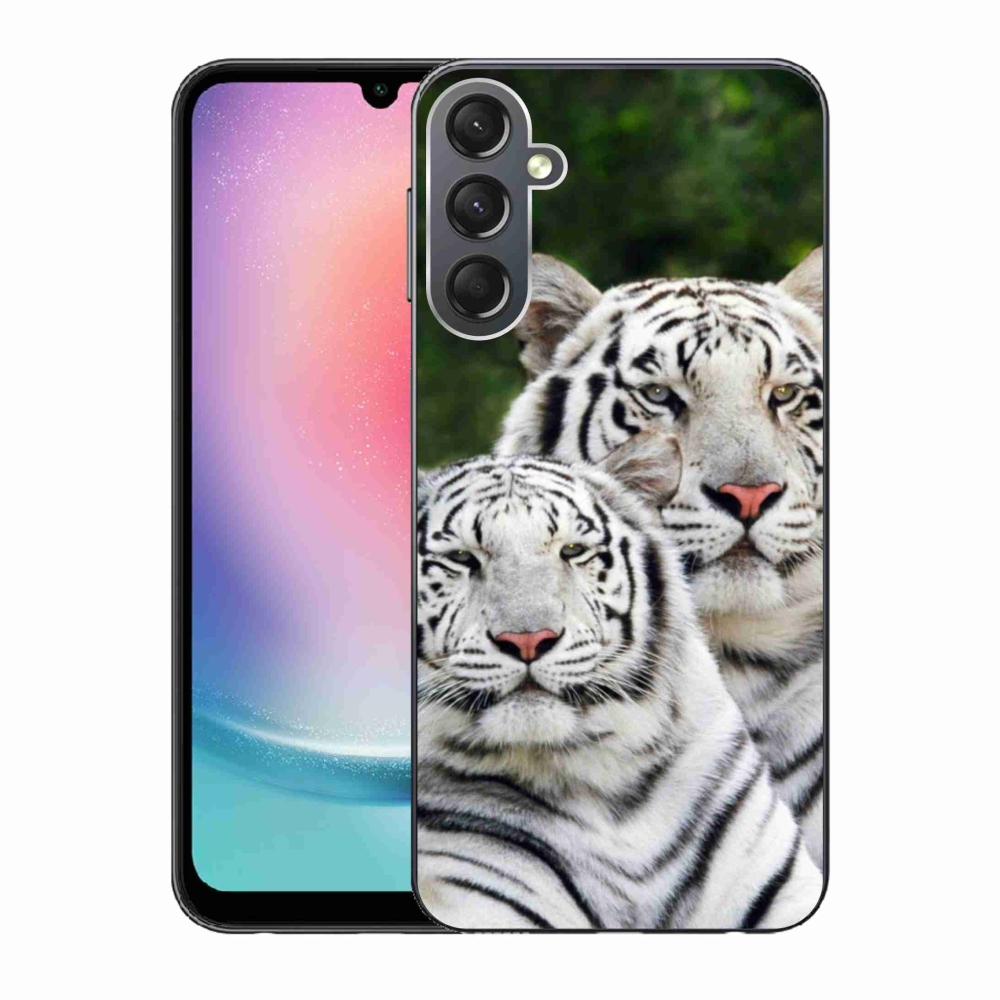 Gelový obal mmCase na Samsung Galaxy A24 - bílí tygři