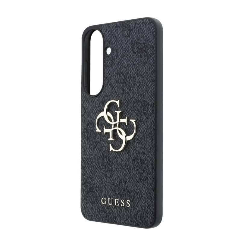 Guess PU 4G Metal Logo Zadní Kryt pro Samsung Galaxy S26 FE Black