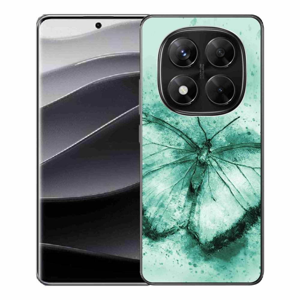 Gelový kryt mmCase na Xiaomi Redmi Note 14 Pro 5G/Poco X7 5G - zelený motýl