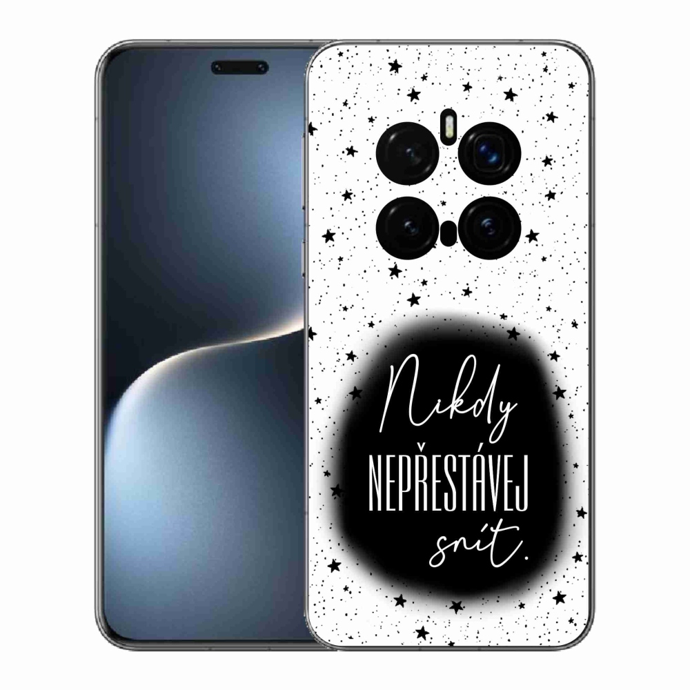 Gelový kryt mmCase na Honor Magic 7 Pro 5G - citát 1 černobílé pozadí