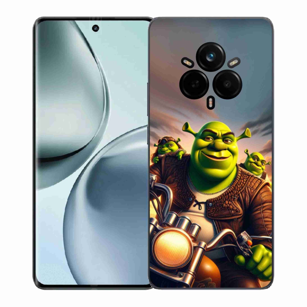 Gelový kryt mmCase na Realme 14 Pro+ 5G - shrek na motorce