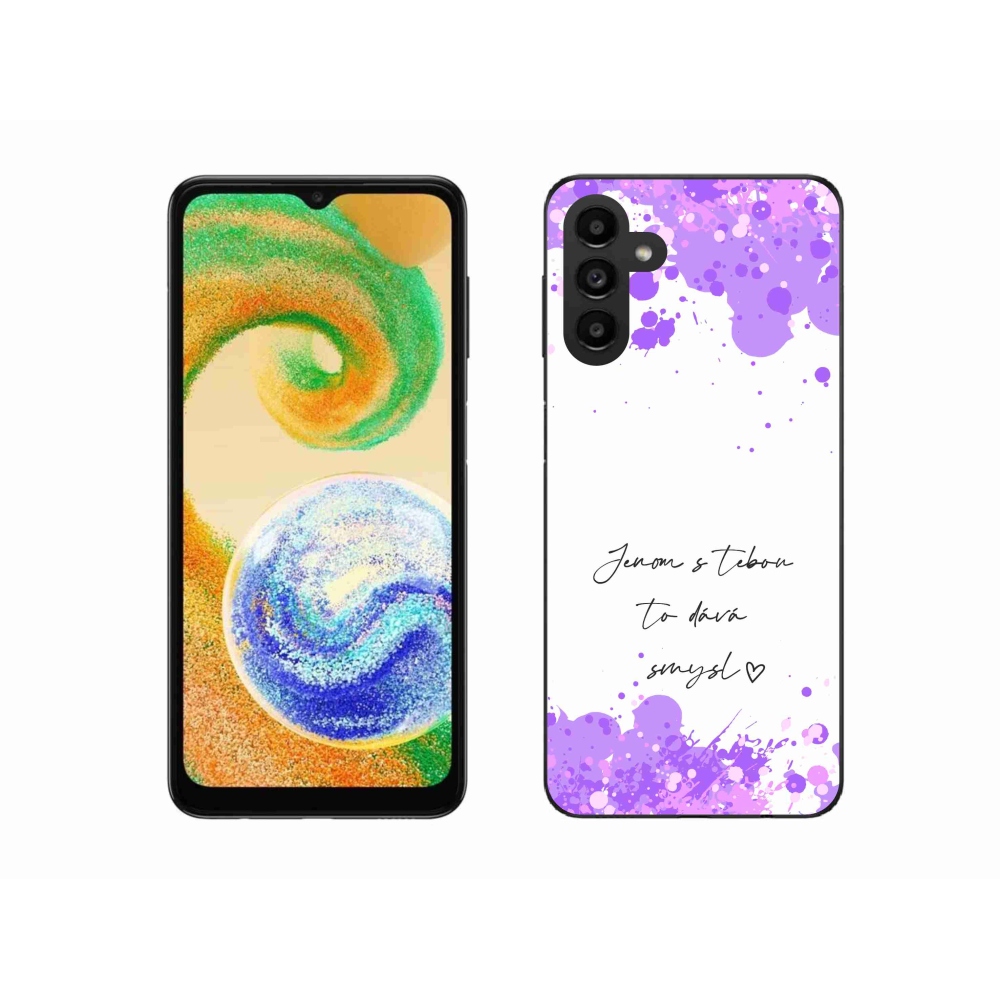 Gelový kryt mmCase na Samsung Galaxy A04s (164.7x76.7x9.1mm) - zamilovaný text bílé pozadí