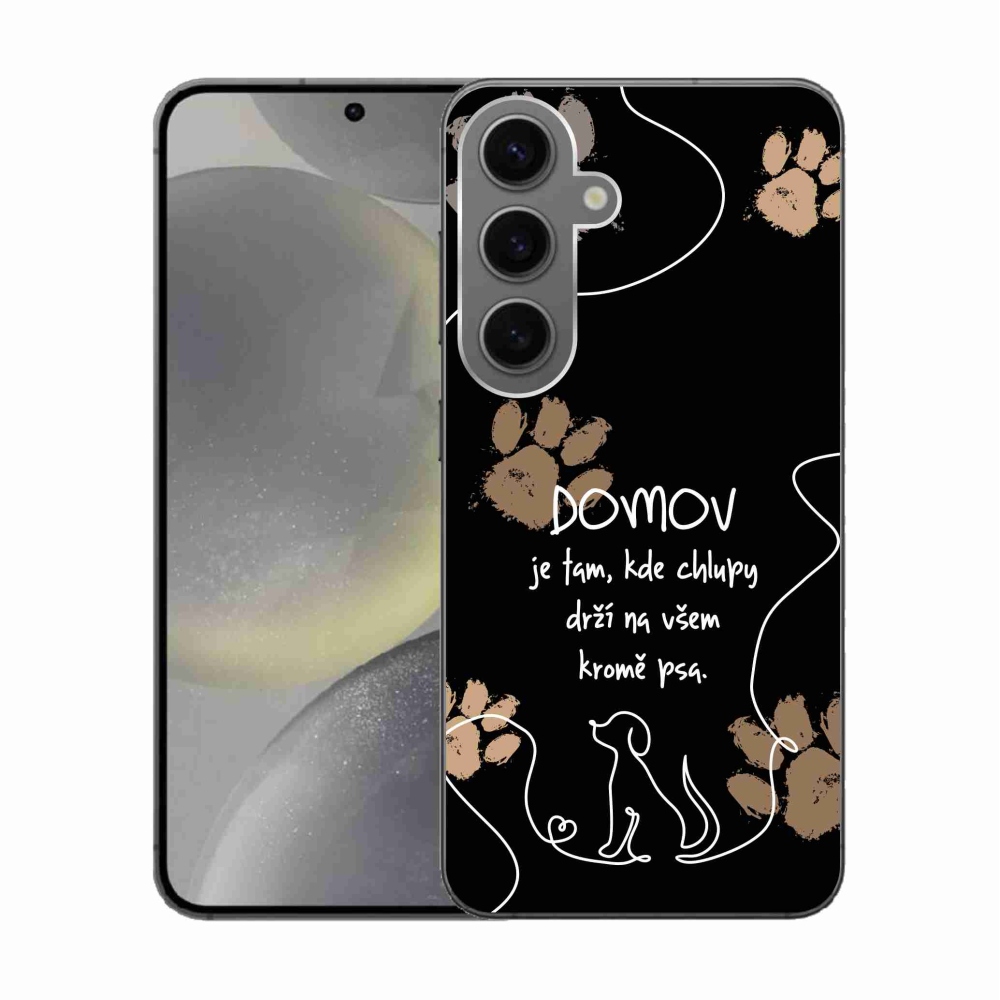 Gelový kryt mmCase na Samsung Galaxy S24 - psí motiv černé pozadí
