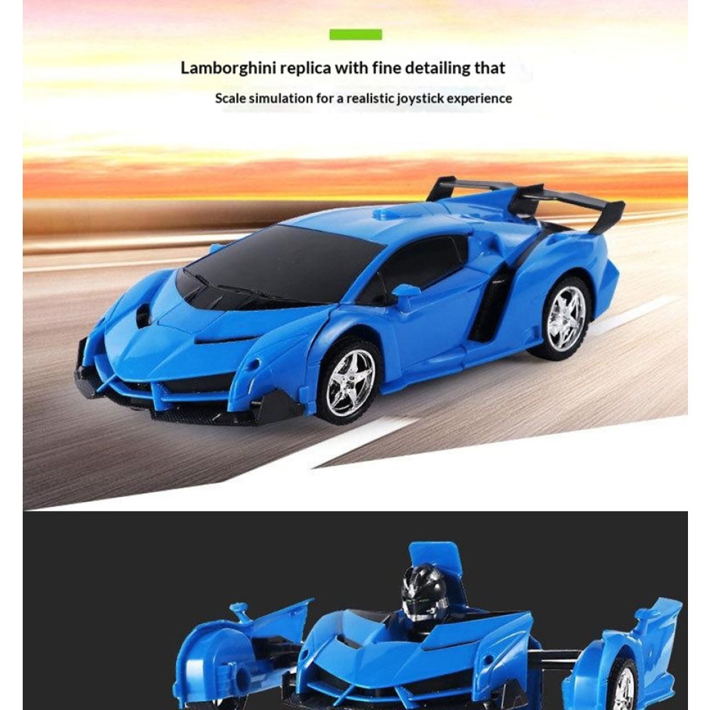 RC transformační auto 2v1 auto a robot - červené