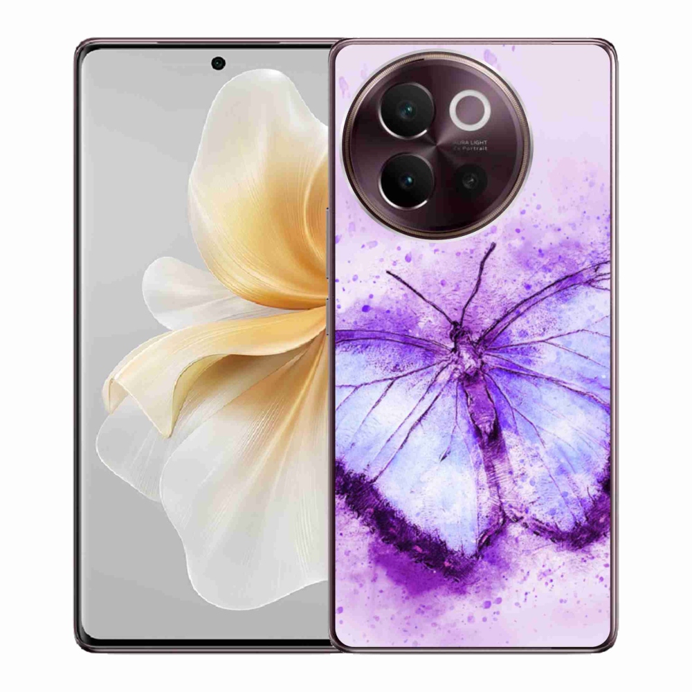 Gelový kryt mmCase na Vivo V40 Lite 5G - fialový motýl