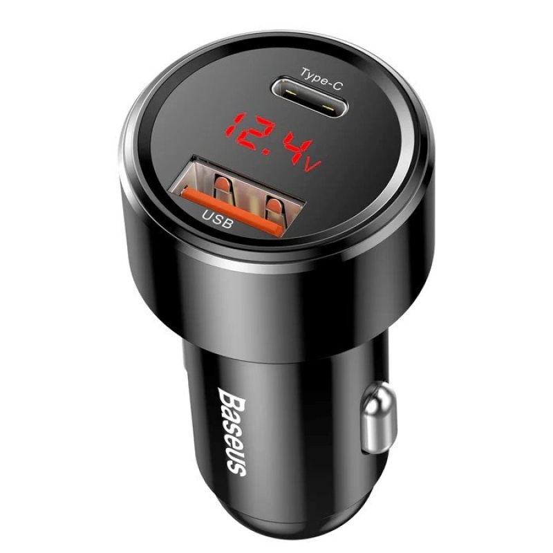 Baseus Magic Series Nabíječka do Auta USB-C/USB-A 45W Black