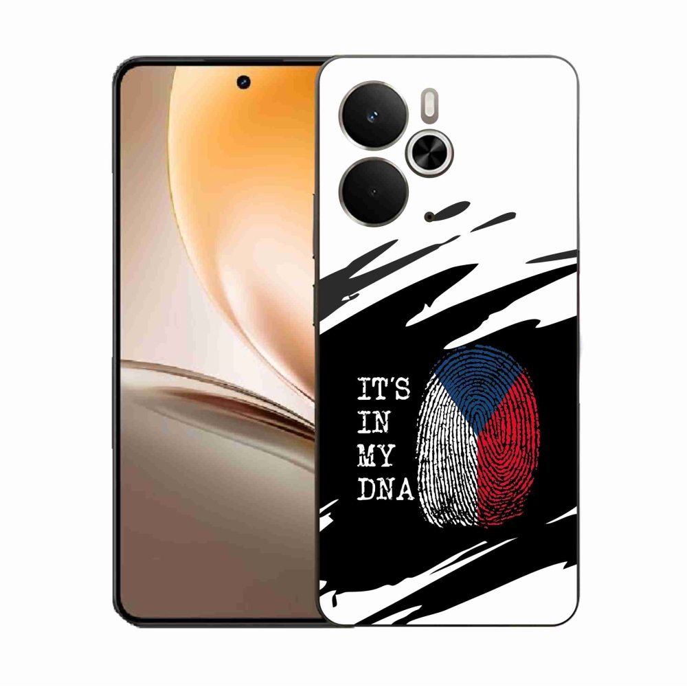 Gelový kryt mmCase na Realme 14 5G - vlajka otisk prstu černobílé pozadí