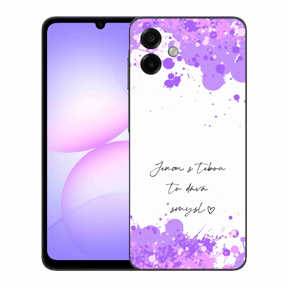 Gelový kryt mmCase na Samsung Galaxy A07 4G - zamilovaný text bílé pozadí