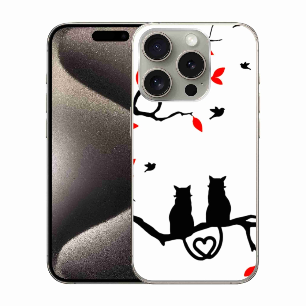 Gelový kryt mmCase na iPhone 15 Pro - kočičí láska