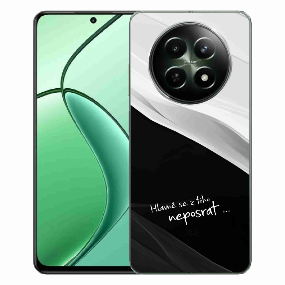 Gelový kryt mmCase na Realme 12 5G/12x 5G - vtipný text 13 černobílé pozadí