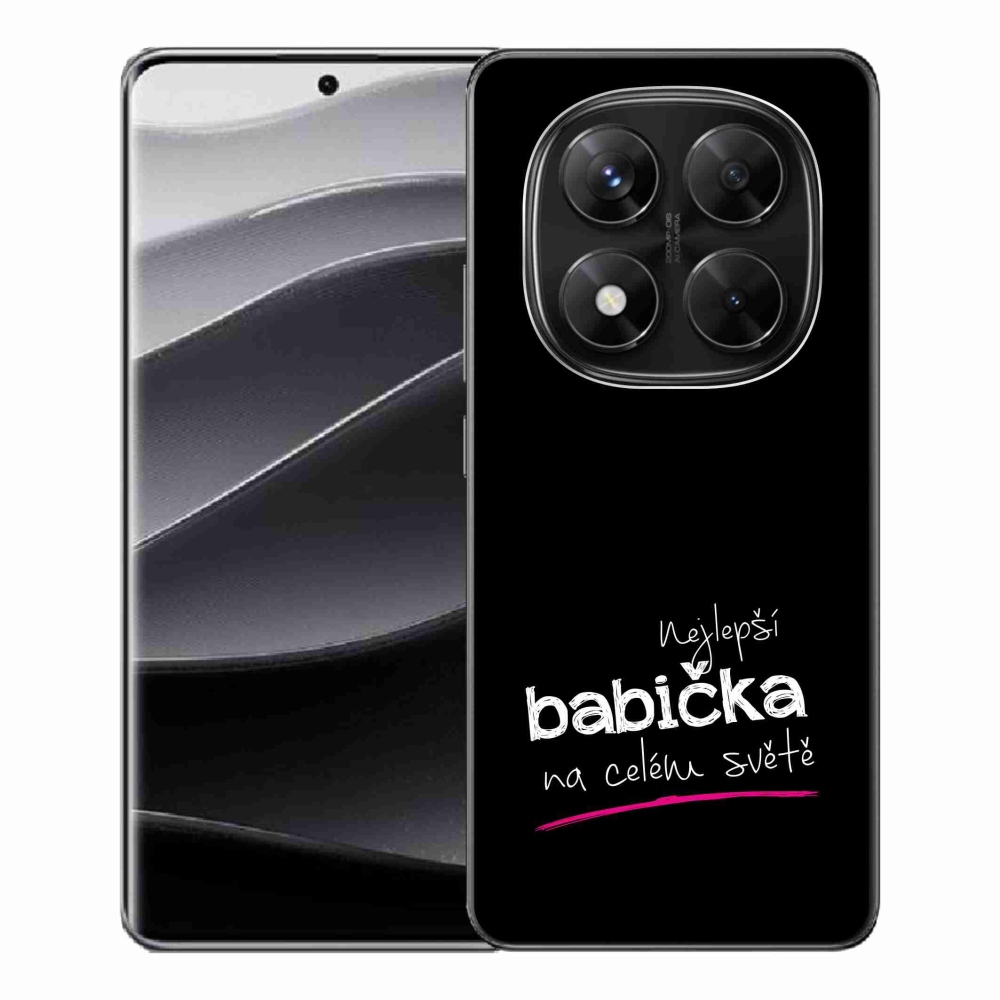 Gelový kryt mmCase na Xiaomi Redmi Note 14 Pro 5G/Poco X7 5G - nejlepší babička 4 černé pozadí