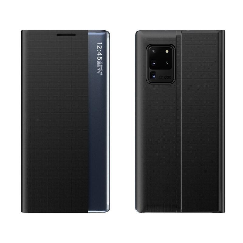 Window PU kožené peněženkové pouzdro s průhledným okénkem na mobil Samsung Galaxy A72 5G/4G - černé