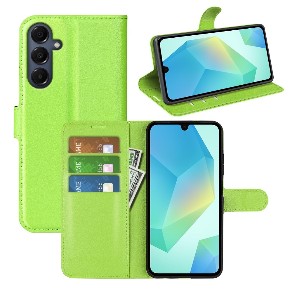 Litchi knížkové pouzdro na Samsung Galaxy A17 5G - zelené