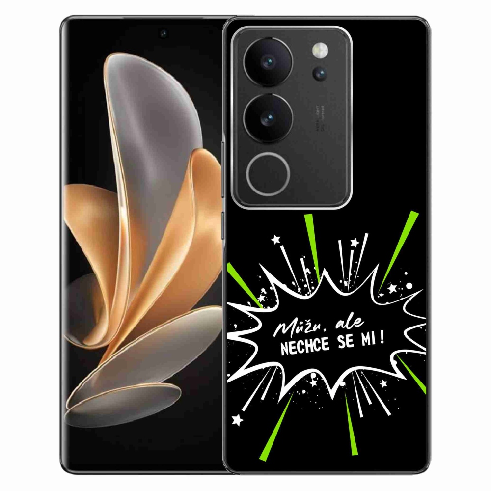 Gelový kryt mmCase na Vivo V29 5G - vtipný text 11 černé pozadí