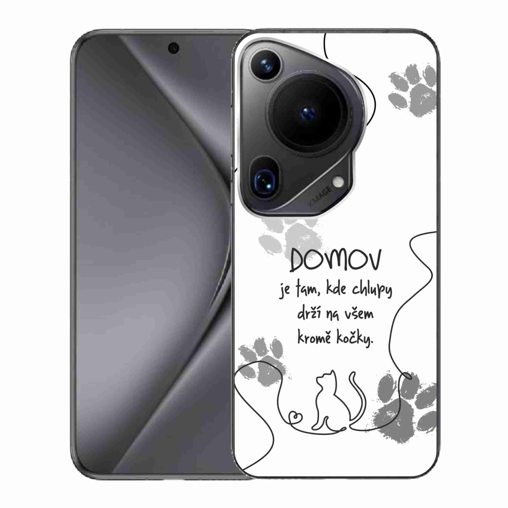 Gelový kryt mmCase na Huawei Pura 70 Ultra - kočičí motiv bílé pozadí