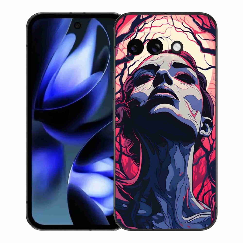 Gelový kryt mmCase na Google Pixel 9a - abstraktní obličej